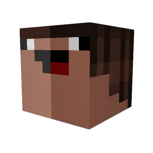 Lortepik Minecraft avatar head, 3D render