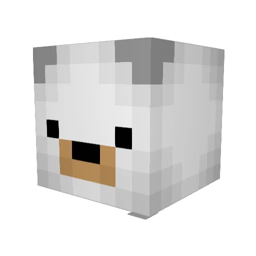 LoserBear Minecraft avatar head, 3D render