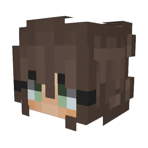LoserLesbian Minecraft avatar head, 3D render