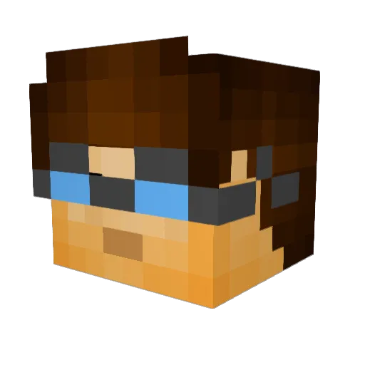 Loshock Minecraft avatar head, 3D render