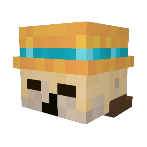 Lospo Minecraft avatar head, 3D render