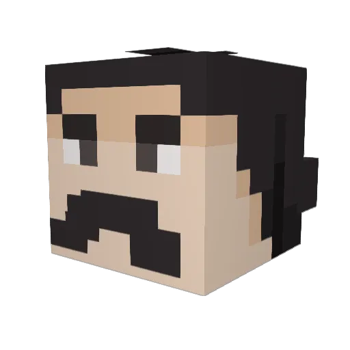 Lost36 Minecraft avatar head, 3D render