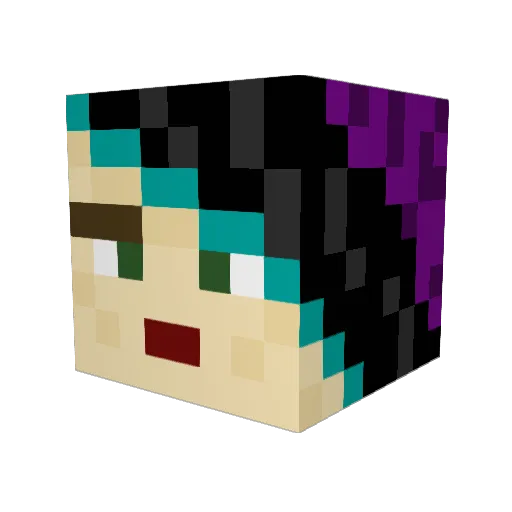 LostArt1st Minecraft avatar head, 3D render