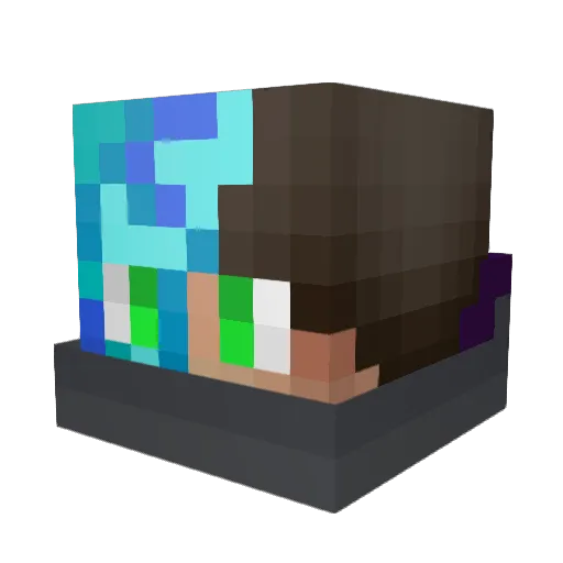 LostBullet Minecraft avatar head, 3D render