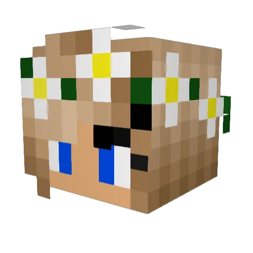 LostGhostine_ Minecraft avatar head, 3D render