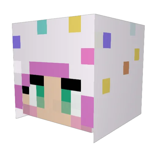 Lost_Cupcake Minecraft avatar head, 3D render