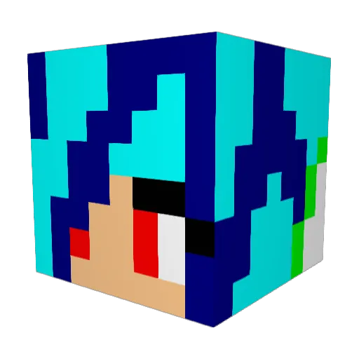 Loster_Nono Minecraft avatar head, 3D render