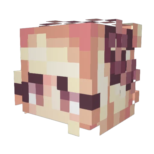Lostflames Minecraft avatar head, 3D render