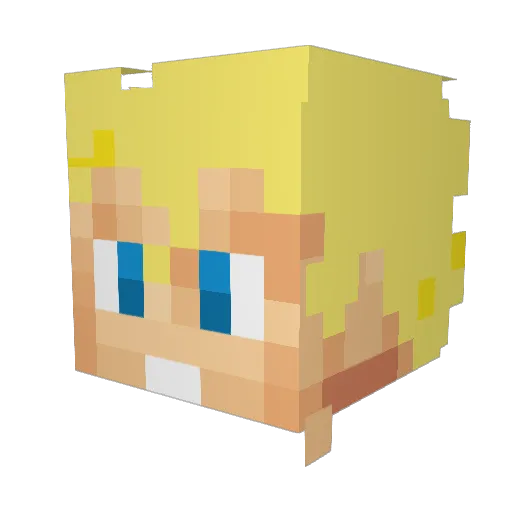 Lostiman Minecraft avatar head, 3D render