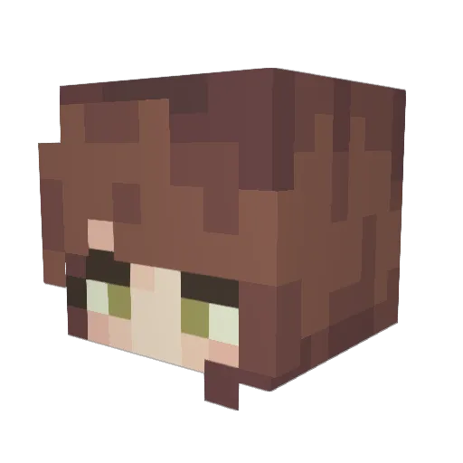Losting Minecraft avatar head, 3D render