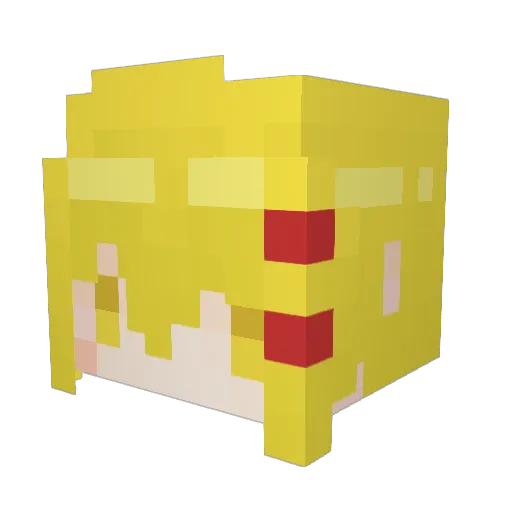 Lostwhat Minecraft avatar head, 3D render