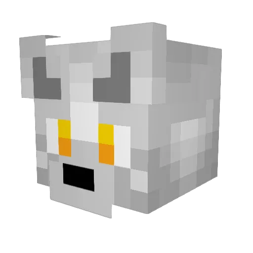 Lostwolf527 Minecraft avatar head, 3D render