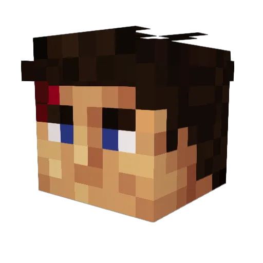 Lotaris Minecraft avatar head, 3D render