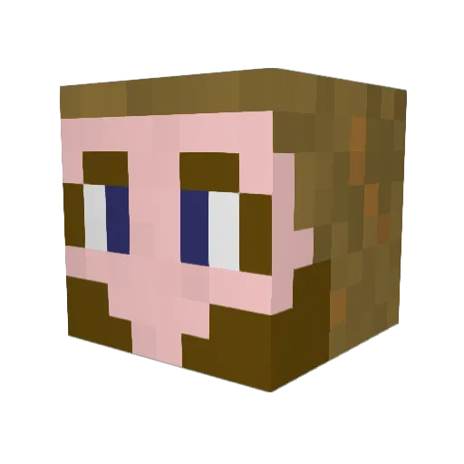 Lothszah Minecraft avatar head, 3D render