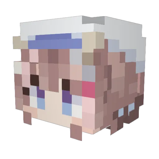 Lotiny Minecraft avatar head, 3D render