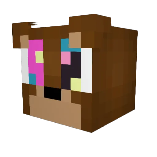 Lotraash Minecraft avatar head, 3D render