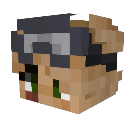 Lottepot Minecraft avatar head, 3D render