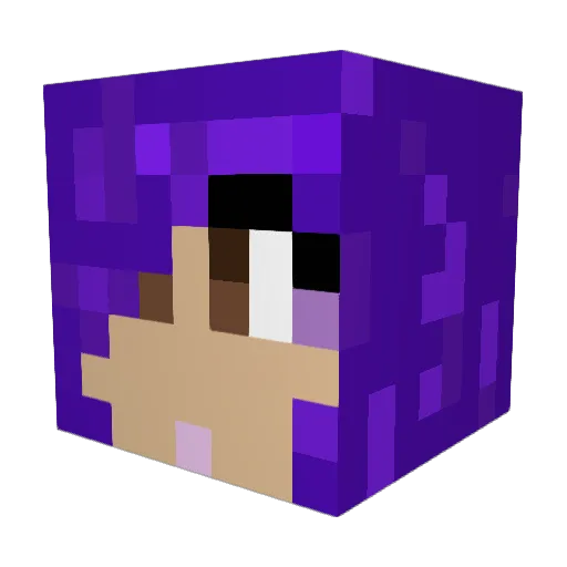 Lotumina Minecraft avatar head, 3D render