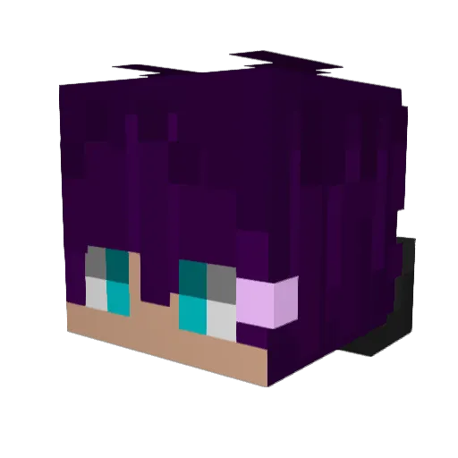 LotusElektro Minecraft avatar head, 3D render