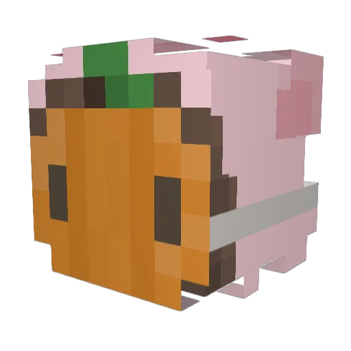 LotusPig Minecraft avatar head, 3D render