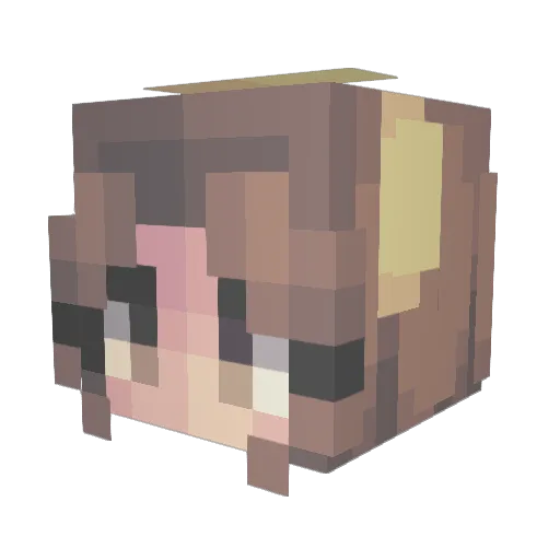 Lou43 Minecraft avatar head, 3D render