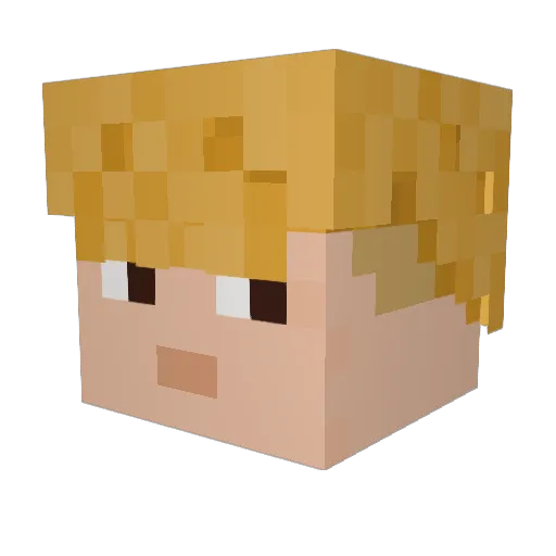 LouMayBe Minecraft avatar head, 3D render