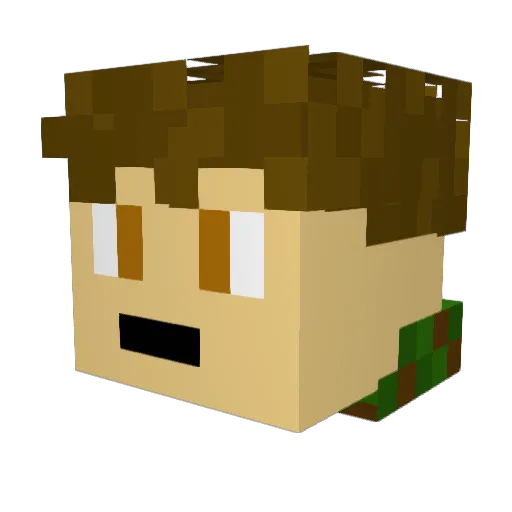 LouMo2007 Minecraft avatar head, 3D render