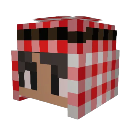 LouSeFex Minecraft avatar head, 3D render