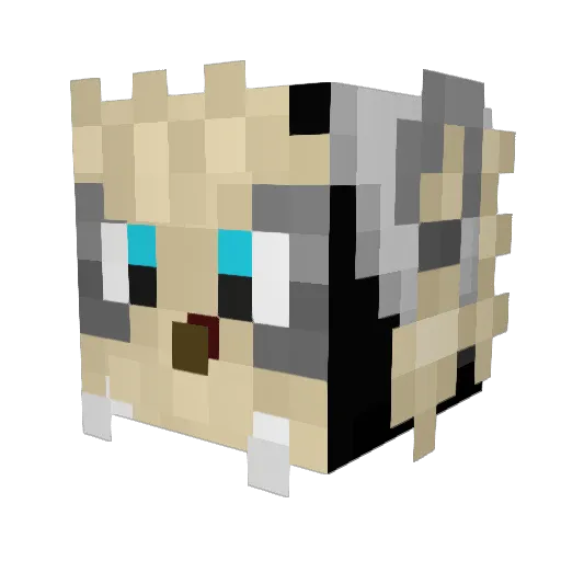 LouTika666 Minecraft avatar head, 3D render