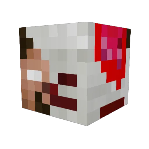 LouWan Minecraft avatar head, 3D render
