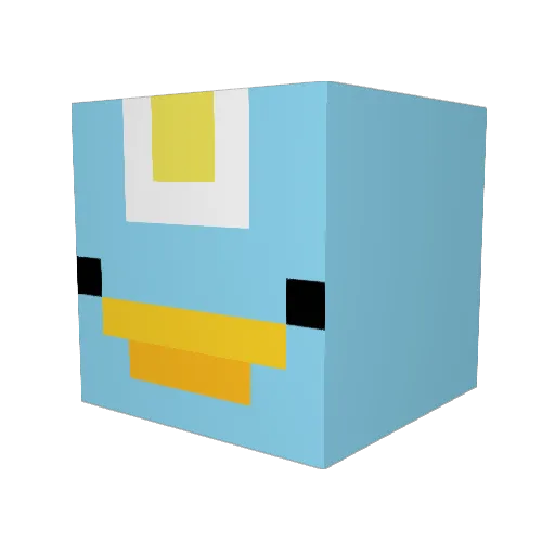 Louanoox Minecraft avatar head, 3D render