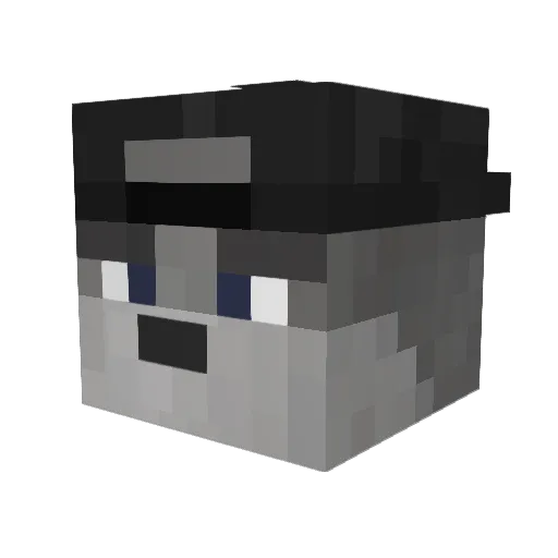 Louci Minecraft avatar head, 3D render
