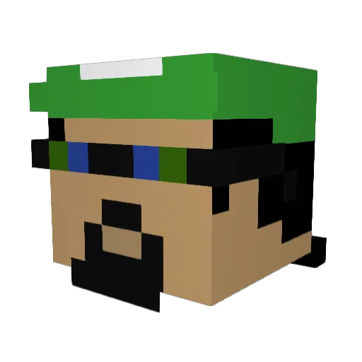 LoudNova Minecraft avatar head, 3D render