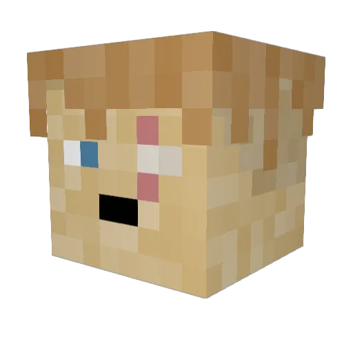 LoudScroll_ Minecraft avatar head, 3D render