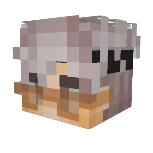 LouderLeo Minecraft avatar head, 3D render