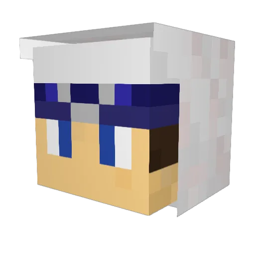 LoudlySilent Minecraft avatar head, 3D render