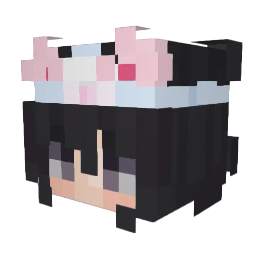 Louewu Minecraft avatar head, 3D render