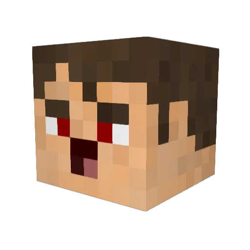 Lougatt Minecraft avatar head, 3D render