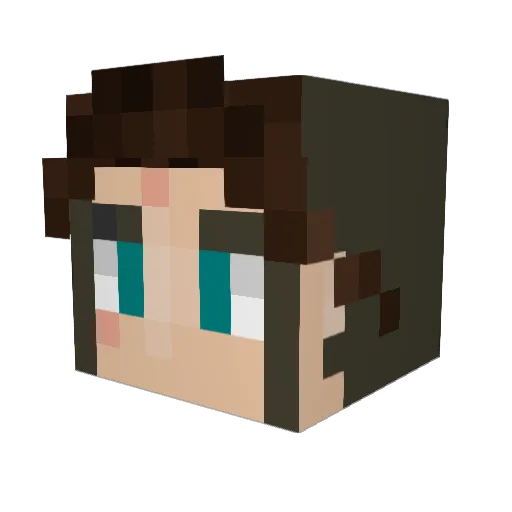 Louhou Minecraft avatar head, 3D render