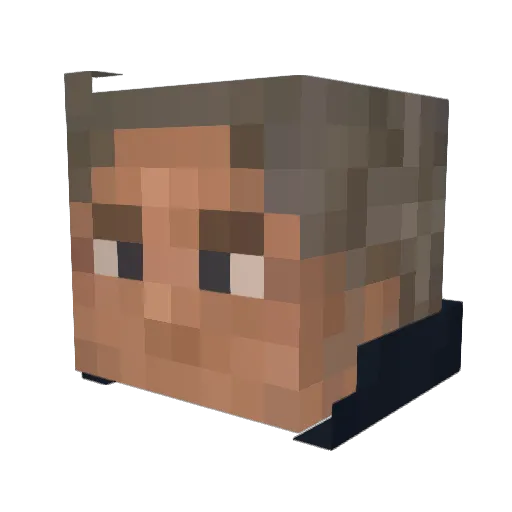 Louids Minecraft avatar head, 3D render
