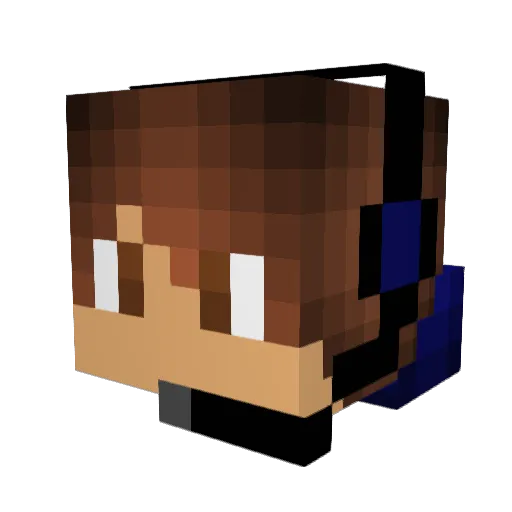 Louie9000 Minecraft avatar head, 3D render