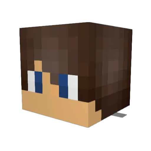 LouieOrgana Minecraft avatar head, 3D render