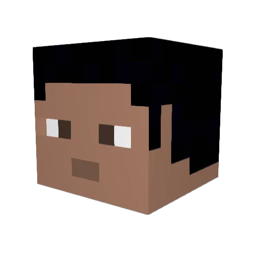 LouieTheHuman Minecraft avatar head, 3D render
