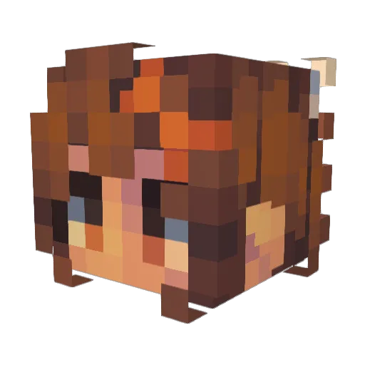 Louillan Minecraft avatar head, 3D render
