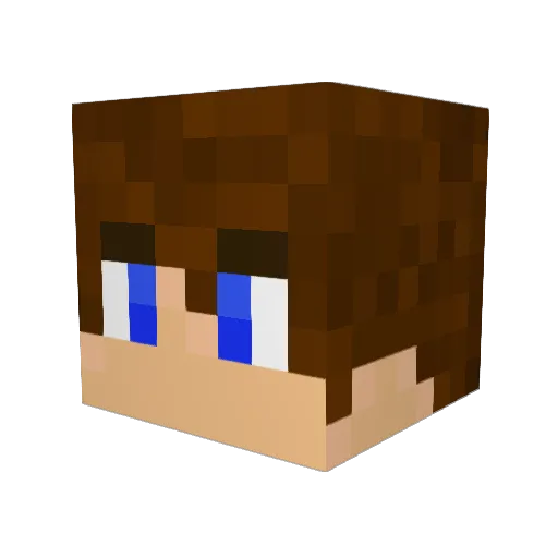 LouisGee Minecraft avatar head, 3D render