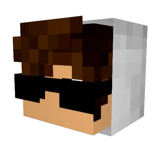 LouisR23 Minecraft avatar head, 3D render