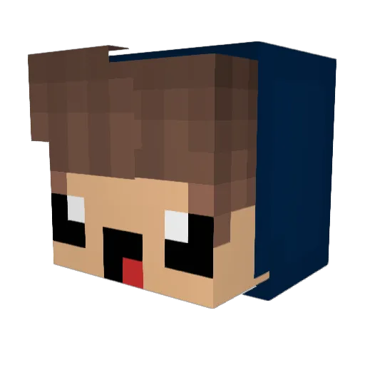 Louisderlauchi Minecraft avatar head, 3D render