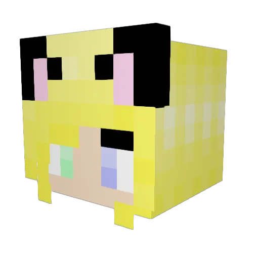 Louise74 Minecraft avatar head, 3D render