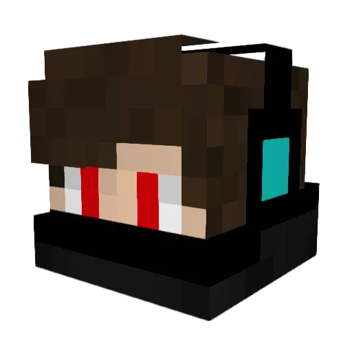 Louispix Minecraft avatar head, 3D render