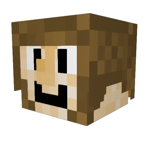 Loulas Minecraft avatar head, 3D render
